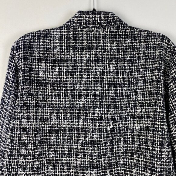 Chicos Design Tweed Jacket Womens 0 US 4 / Small Black White Three-Button - Picture 6 of 8
